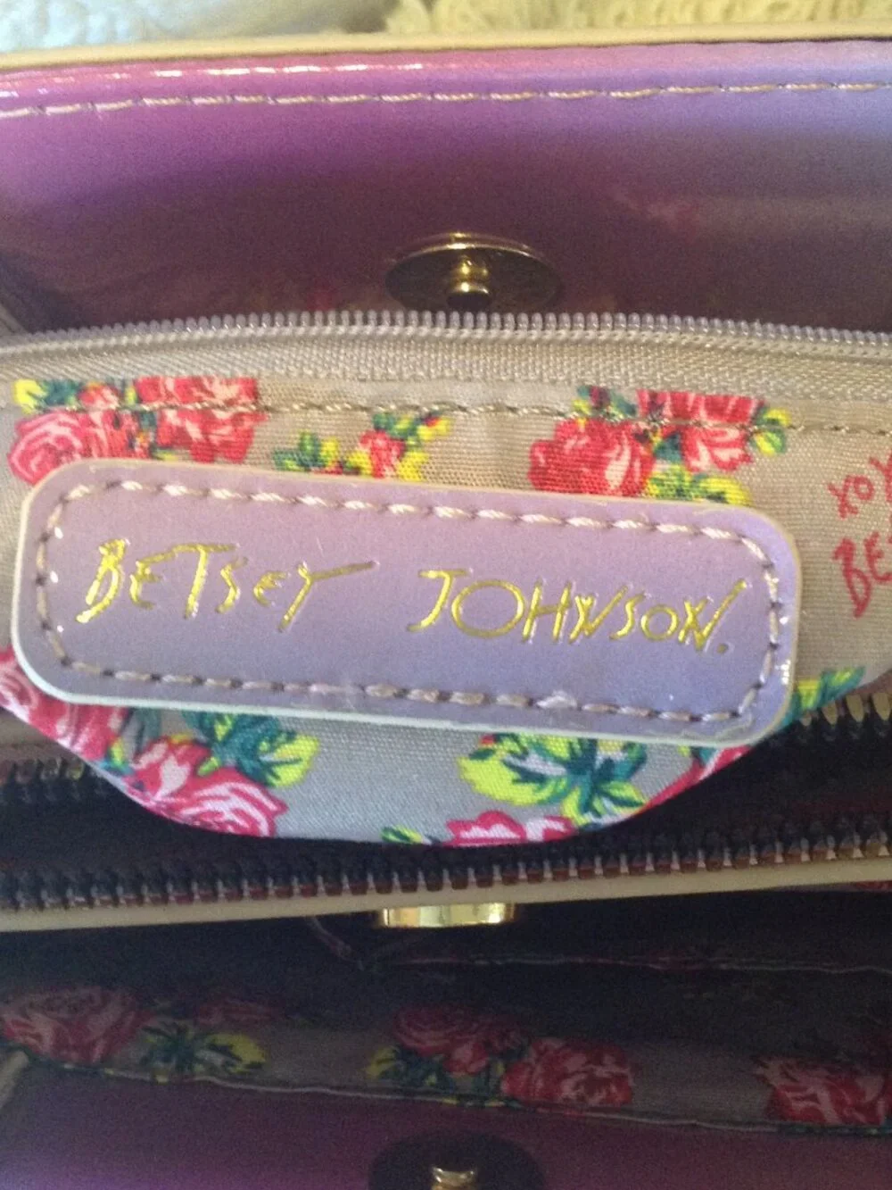 VTG 90's Betsey Johnson Gigi 3 Ombre Patent Satchel Y2K Unique Chic Retro Classy